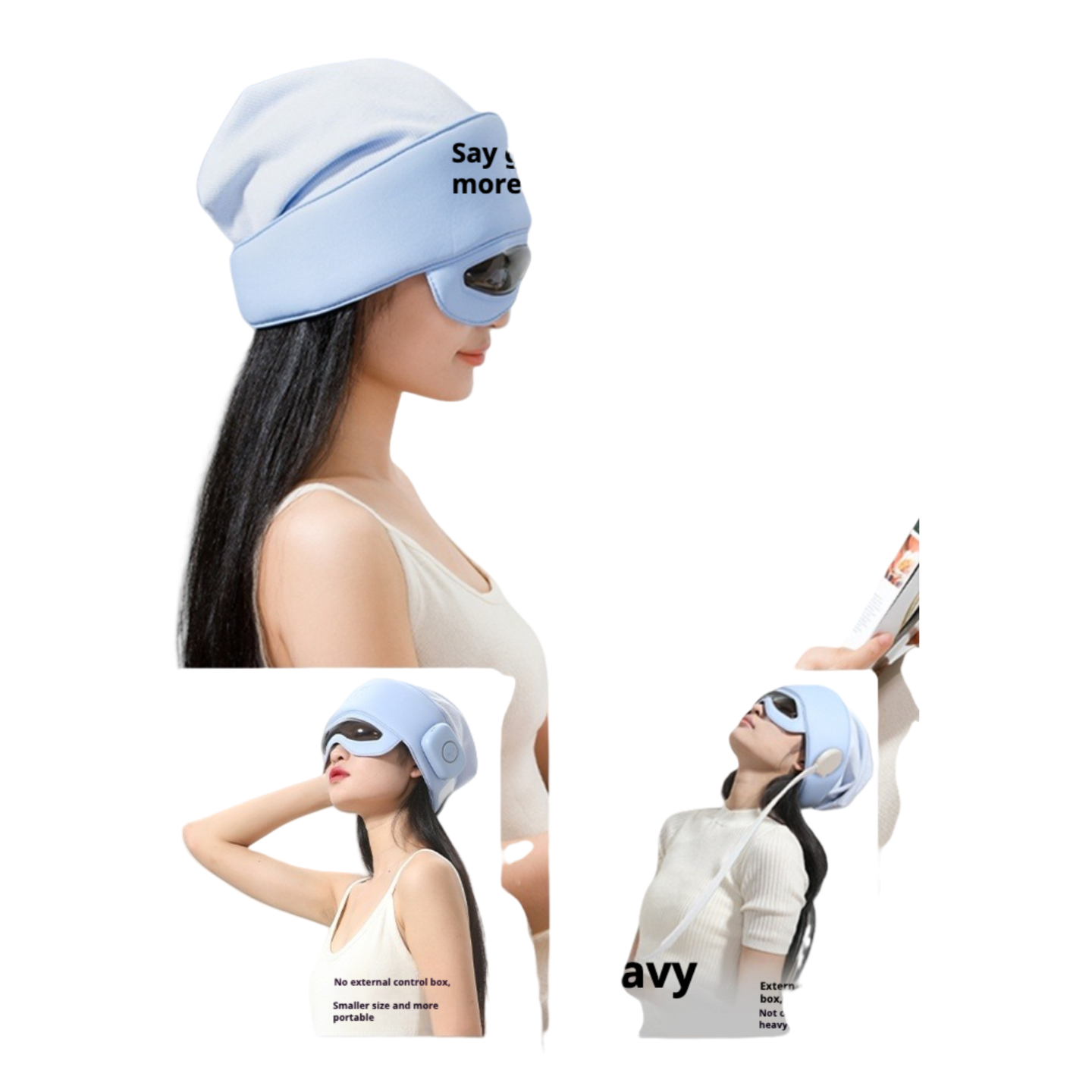 3-in-1 Head, Neck & Eye Massager with Heat for Relaxation & Sleep Aid – Ideal Gift