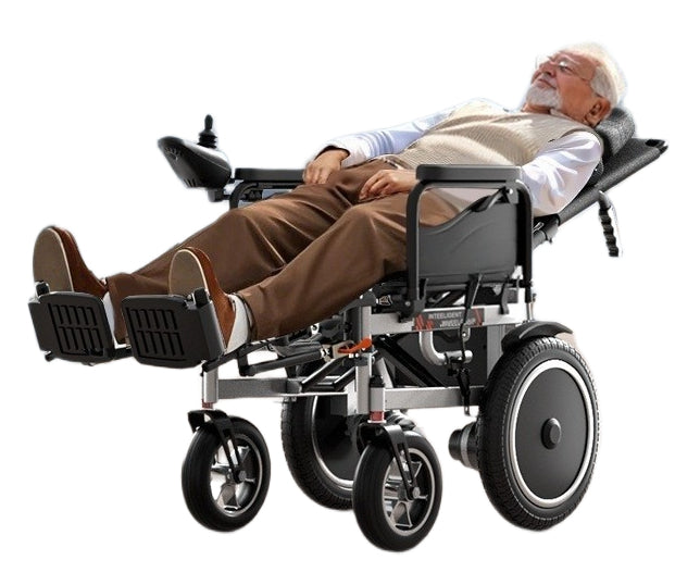 Elegant High-Performance Electric Wheelchair with 40Ah Lithium Battery, Reclining Seat, Dual Brakes, and 700W Motor - New