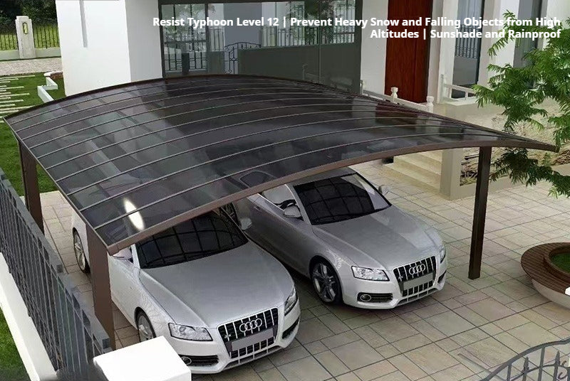 Aluminum Outdoor Awning for Patio, Balcony, Eaves & Carport with Rain & Sun Protection