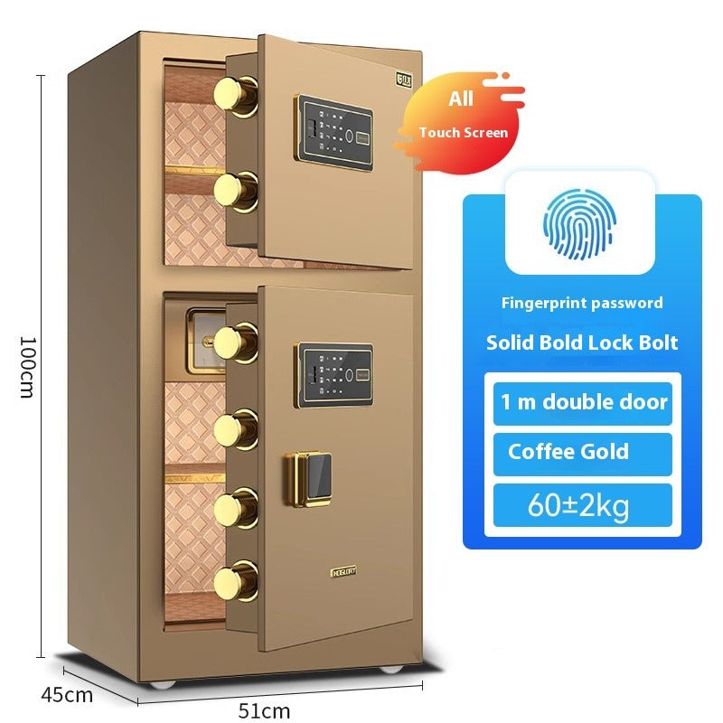 Commercial & Home Safe - Dual-Door Security Cabinet, Fingerprint/Code/Key 3-Way Lock, Heavy Steel Anti-Theft Design