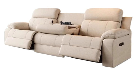 Zero-Wall Electric Reclining Leather Sofa with Ultra-Comfort Cushions for Modern Home Theater