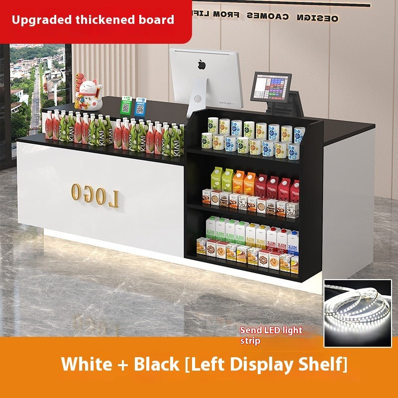 Compact Bar-Style Checkout Counter – LED Front Desk for Shops, Cafés, Convenience Stores & Supermarkets