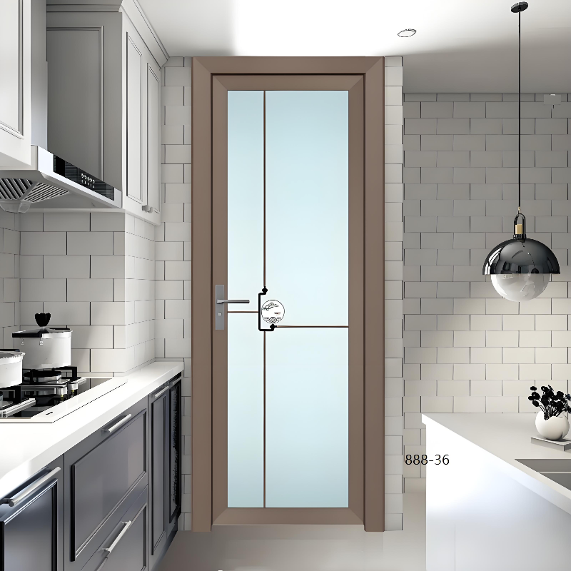 Aluminum Bathroom Door – Tempered Glass Swing Door for Home Washroom & Toilet