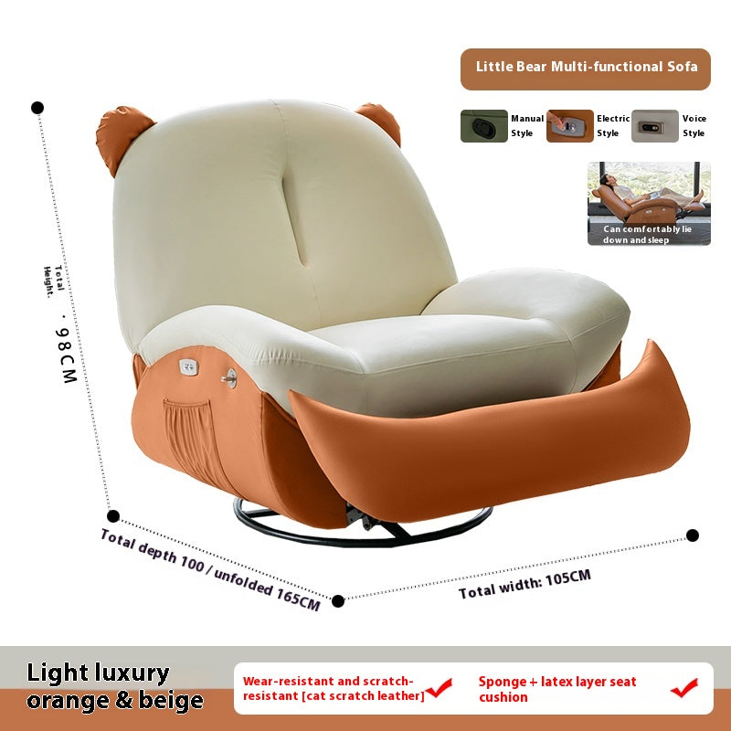 Smart Electric Recliner Chair with Massage, Heating, Rocking, USB & Battery for Small Cream-Style Living Rooms