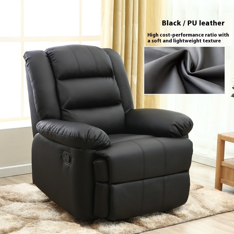 Electric Reclining Space Capsule Chair with Massage, USB Charging & 270° Swivel in Leather or Tech Fabric