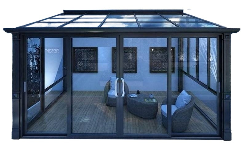 Aluminum Glass Sunroom with Tempered Glass & Thermal-Break Windows for Villa Balcony, Terrace & Garden