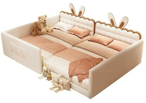 Tatami Combo Bed with Separate Sleeping Areas for Kids - High-Quality Cotton Fitted Sheet, 200x180cm, 200x200cm, 200x220cm