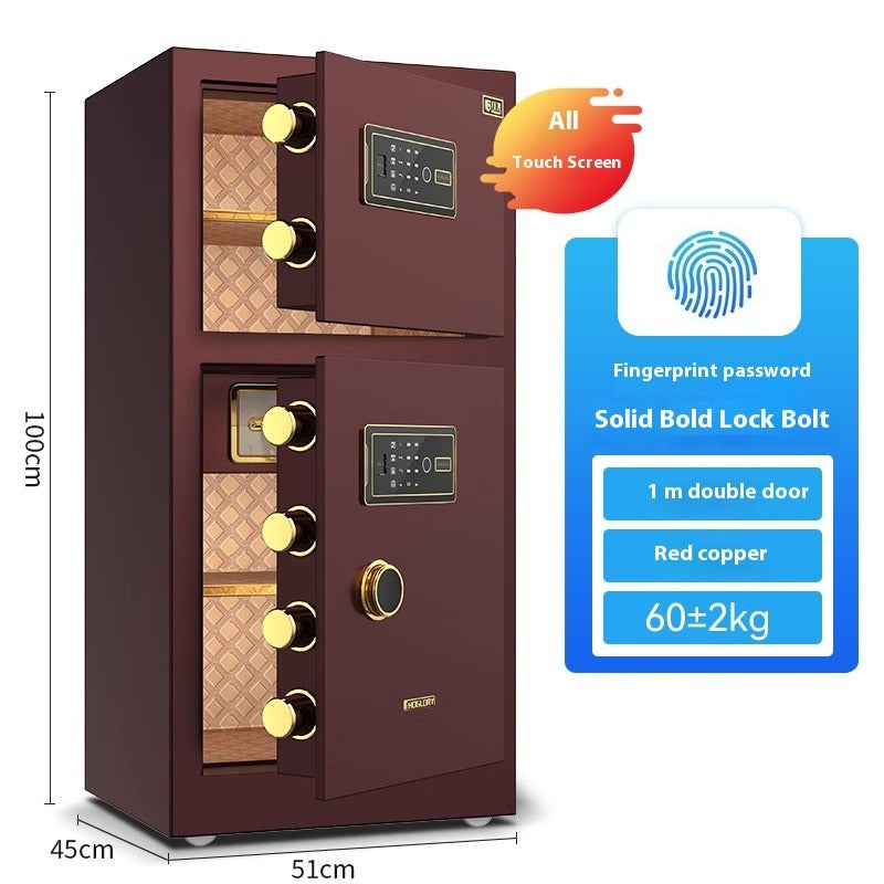 Commercial & Home Safe - Dual-Door Security Cabinet, Fingerprint/Code/Key 3-Way Lock, Heavy Steel Anti-Theft Design