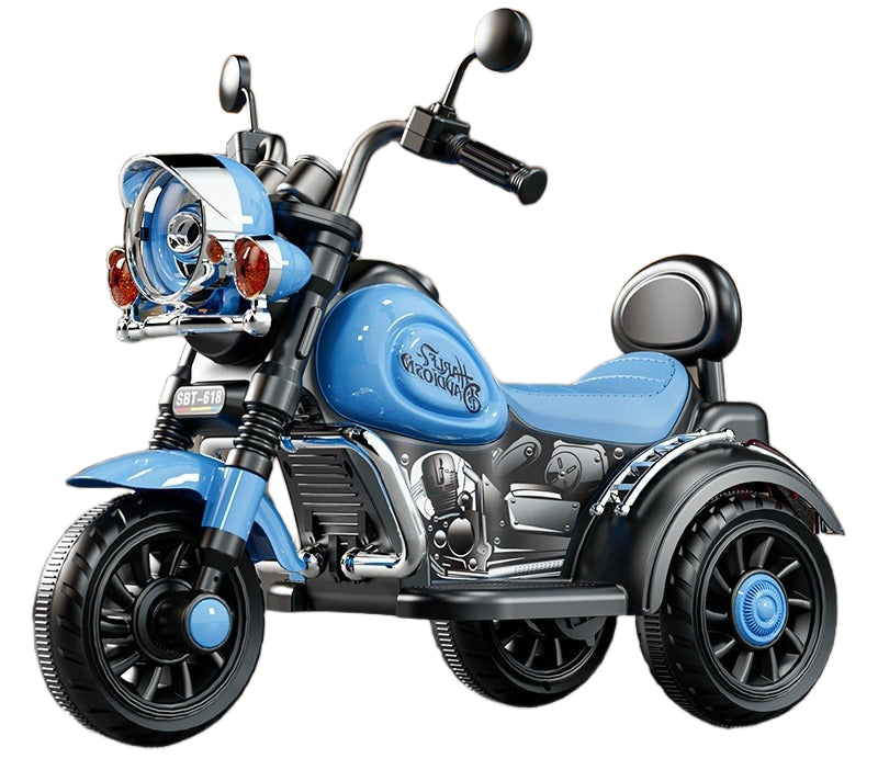 New Rose Red Kids Electric Ride-On Motorcycle with Dual Motors, Bluetooth Music & LED Lights for Ages 3-7