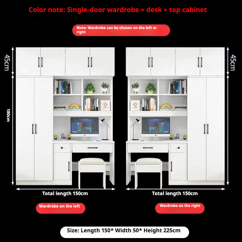 All-in-One Kids’ Desk with Wardrobe – Space-Saving Study Table & Bookshelf Combo for Small Bedrooms