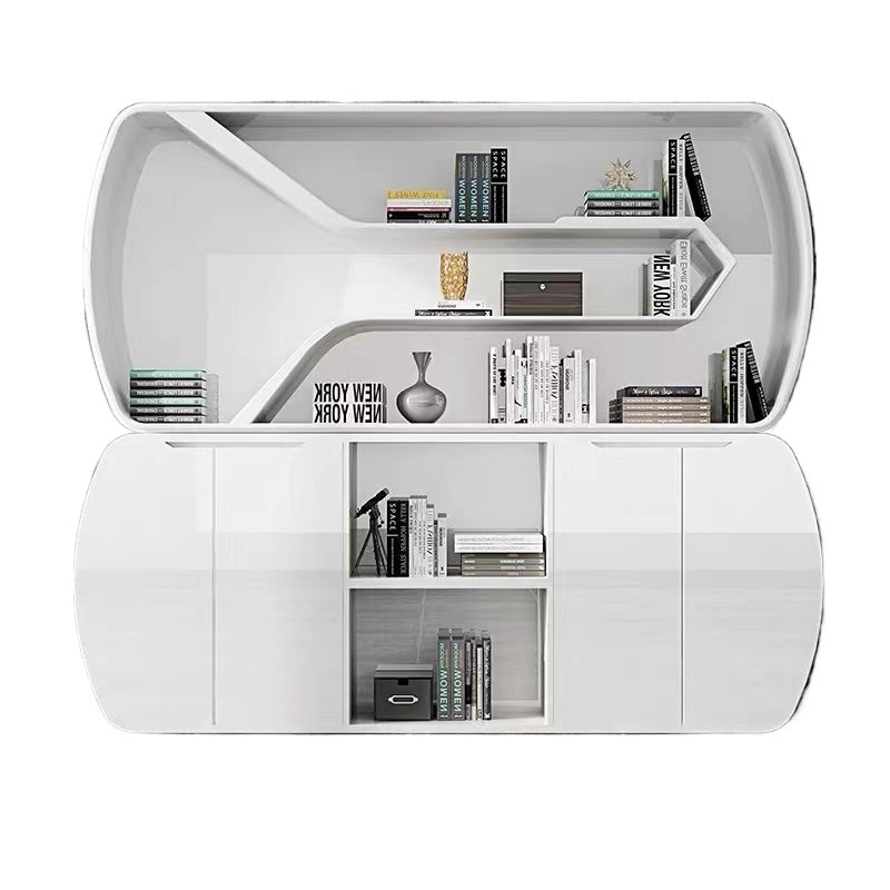 Custom White Lacquer Office Cabinet – Modern Display & Storage Unit for Files and Background Wall