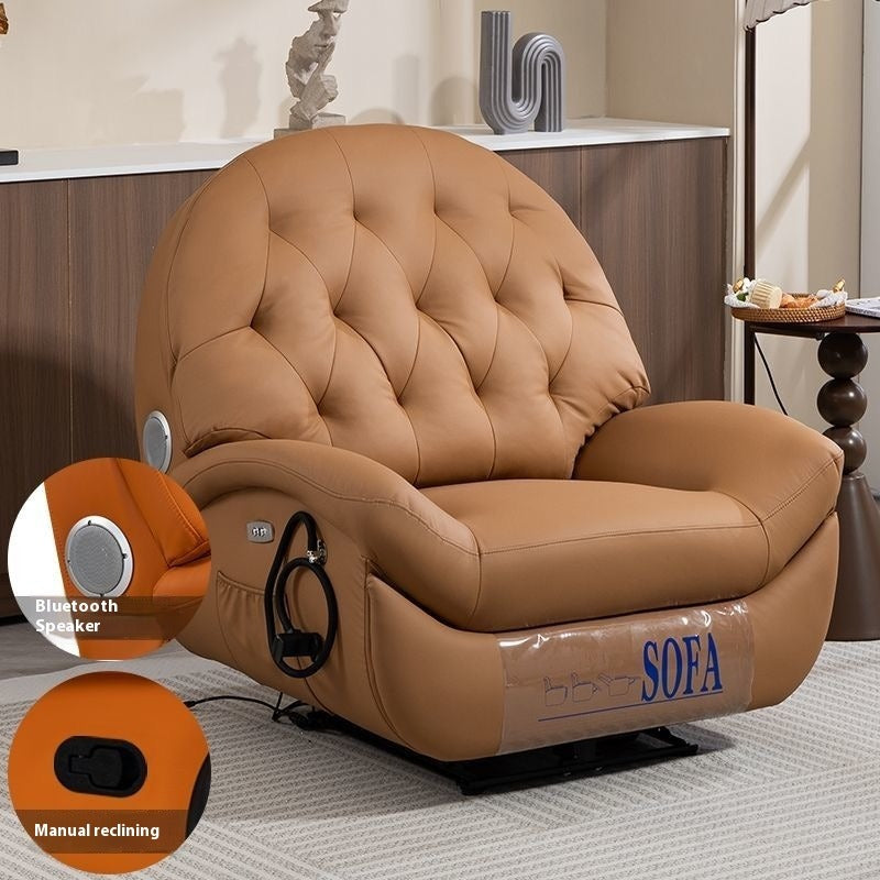 Electric Swivel Recliner with Latex Cushion for Living Room, Luxury Space-Capsule Style