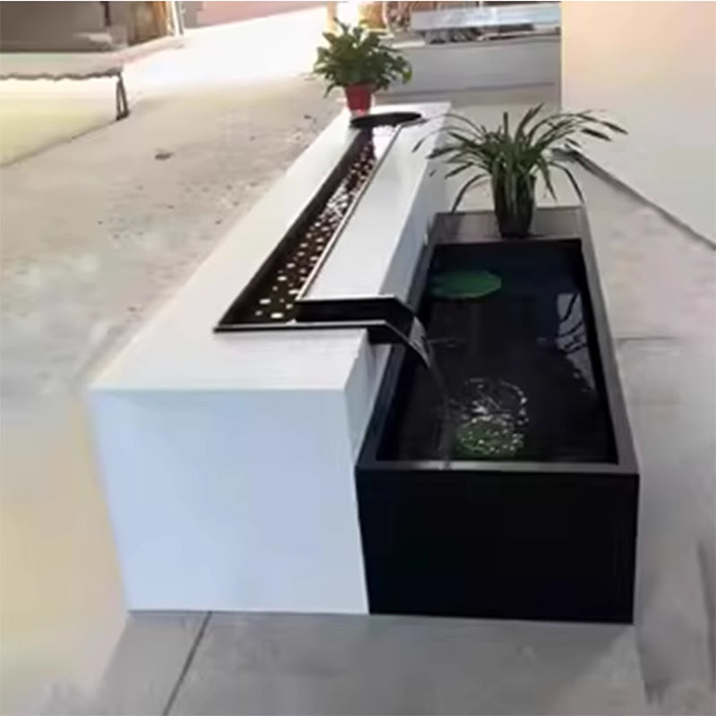 Stainless Steel Fountain & Water Feature with Pool for Courtyard Landscape & Metal Wall Decor