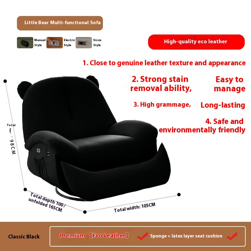 Smart Electric Recliner Chair with Massage, Heating, Rocking, USB & Battery for Small Cream-Style Living Rooms