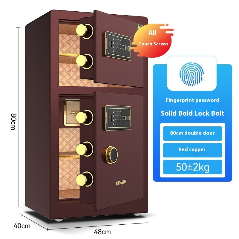 Commercial & Home Safe - Dual-Door Security Cabinet, Fingerprint/Code/Key 3-Way Lock, Heavy Steel Anti-Theft Design