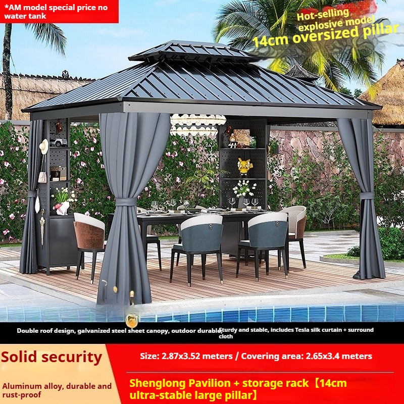 Outdoor Aluminum Gazebo for Patio Shade with Waterproof Canopy & Corner Posts