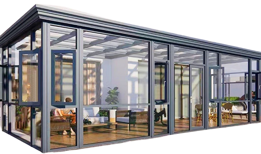 Aluminum Glass Sunroom with Tempered Glass & Thermal-Break Windows for Villa Balcony, Terrace & Garden
