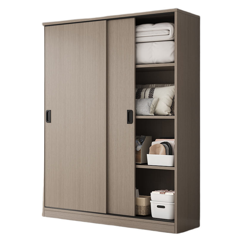 Sliding Door Wooden Wardrobe – Space-Saving Budget Closet for Small Bedrooms & Rental Homes