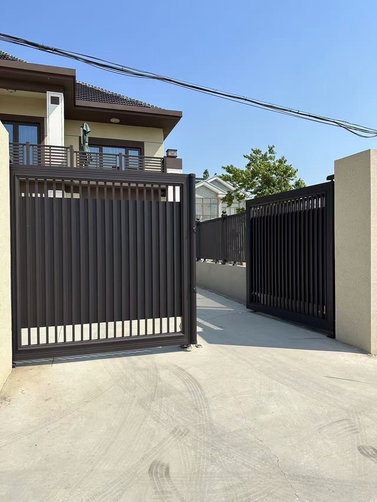 Aluminum Courtyard Gate – Double Swing or Sliding Electric Villa Entrance Gate for Garden & Private Homes