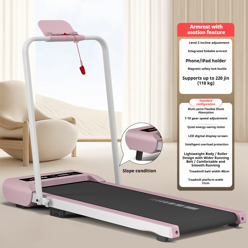Smart Foldable Treadmill with Incline & Noise Reduction for Compact Home Fitness