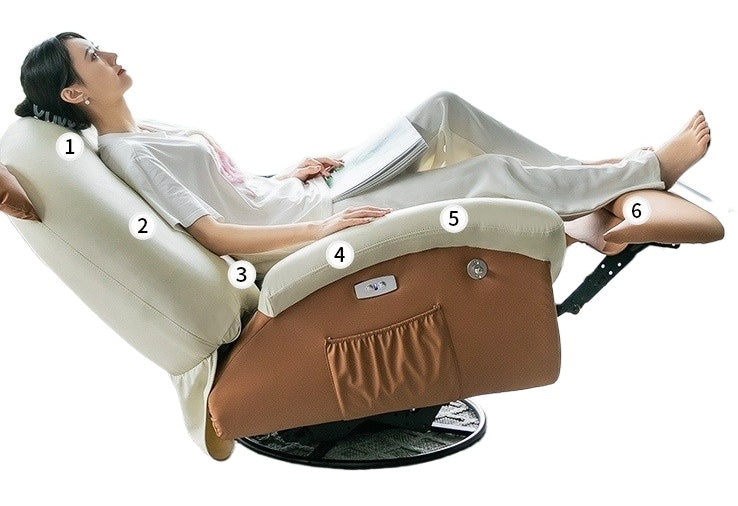 Smart Electric Recliner Chair with Massage, Heating, Rocking, USB & Battery for Small Cream-Style Living Rooms
