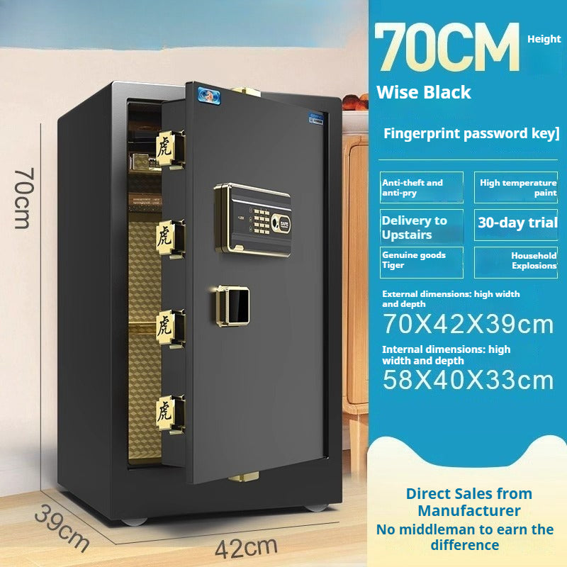 Tiger Hidden Wall Safe - Smart Fingerprint & Key Lock, Full Steel Security Box for Bedroom/Office