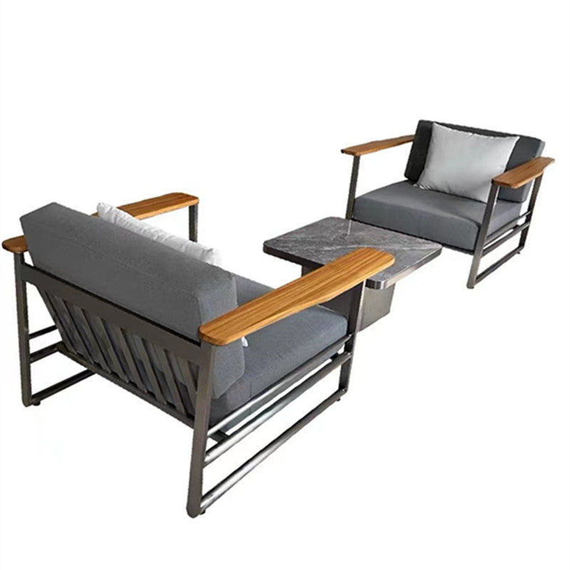 Outdoor Stainless Steel Sofa Set for Villa, Patio & Commercial Use, Waterproof & UV-Resistant