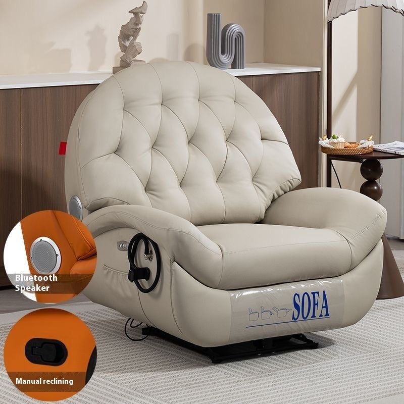 Electric Swivel Recliner with Latex Cushion for Living Room, Luxury Space-Capsule Style