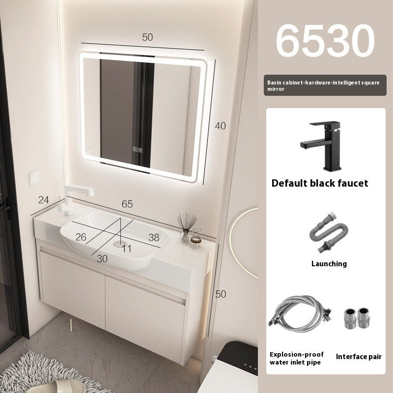 Ultra-Slim Space Aluminum Bathroom Vanity – 24cm Narrow Basin Cabinet Set for Small Bathrooms