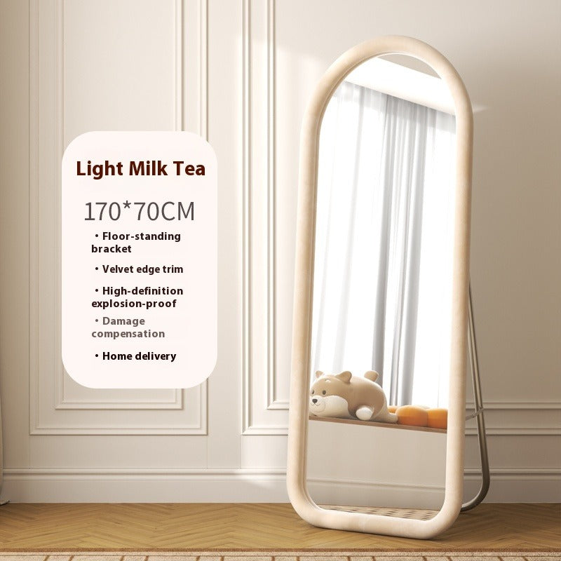 Aesthetic Full-Length Irregular Mirror – Wall-Mounted or Freestanding Dressing Mirror for Girls' Bedroom