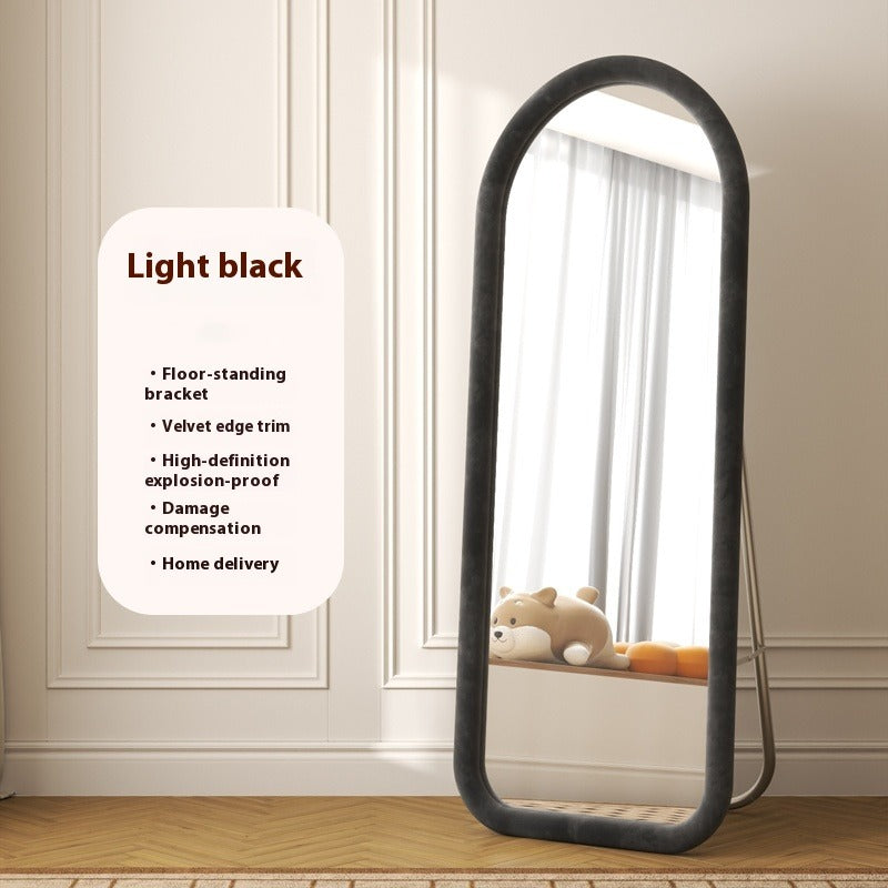 Aesthetic Full-Length Irregular Mirror – Wall-Mounted or Freestanding Dressing Mirror for Girls' Bedroom
