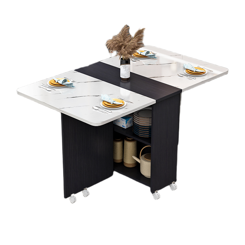Slim Foldable Dining Table with Wheels for Small Apartments & Multi-Purpose Use