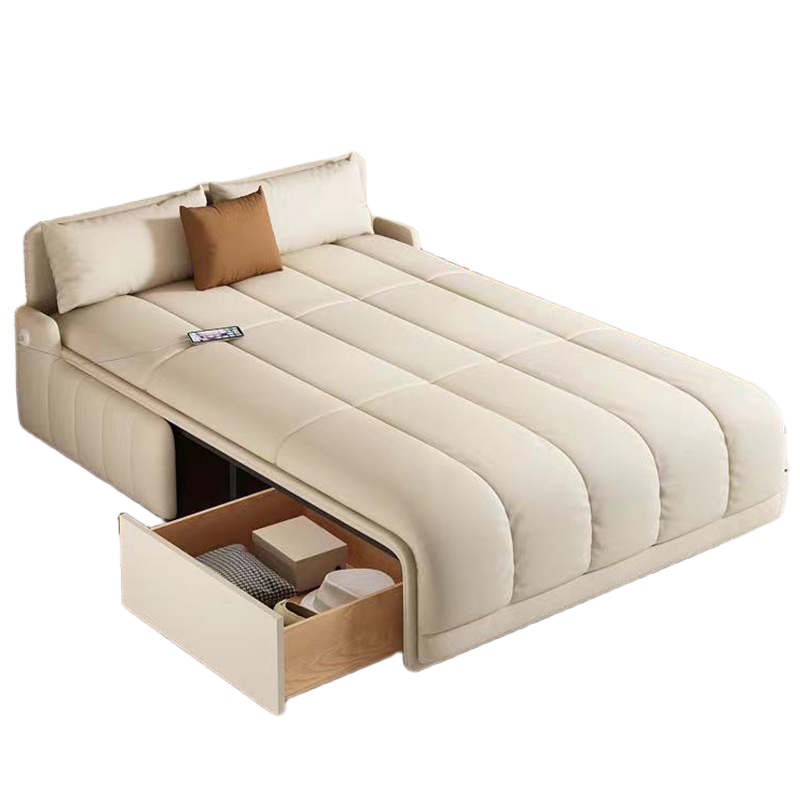 Elegant Foldable Electric Sofa Bed with Remote Control for Small Apartments - New
