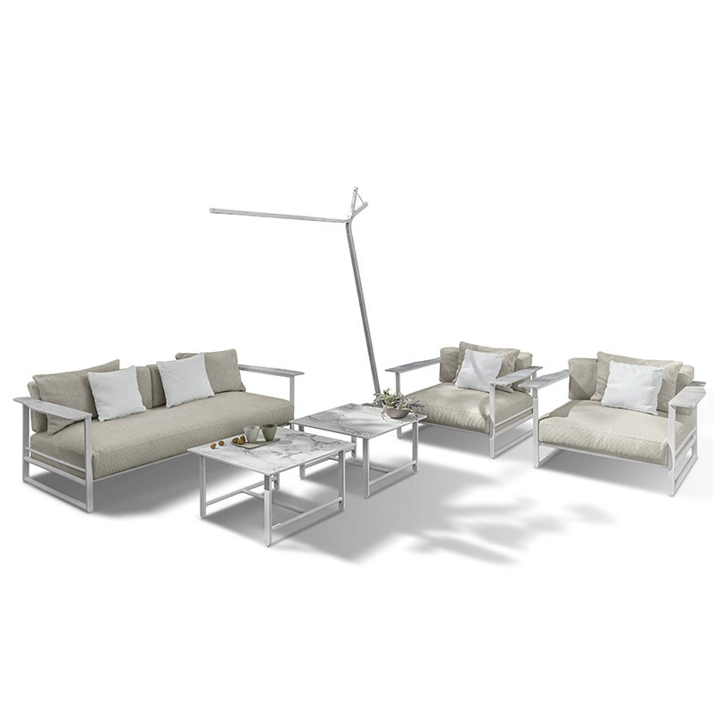 Outdoor Stainless Steel Sofa Set for Villa, Patio & Commercial Use, Waterproof & UV-Resistant