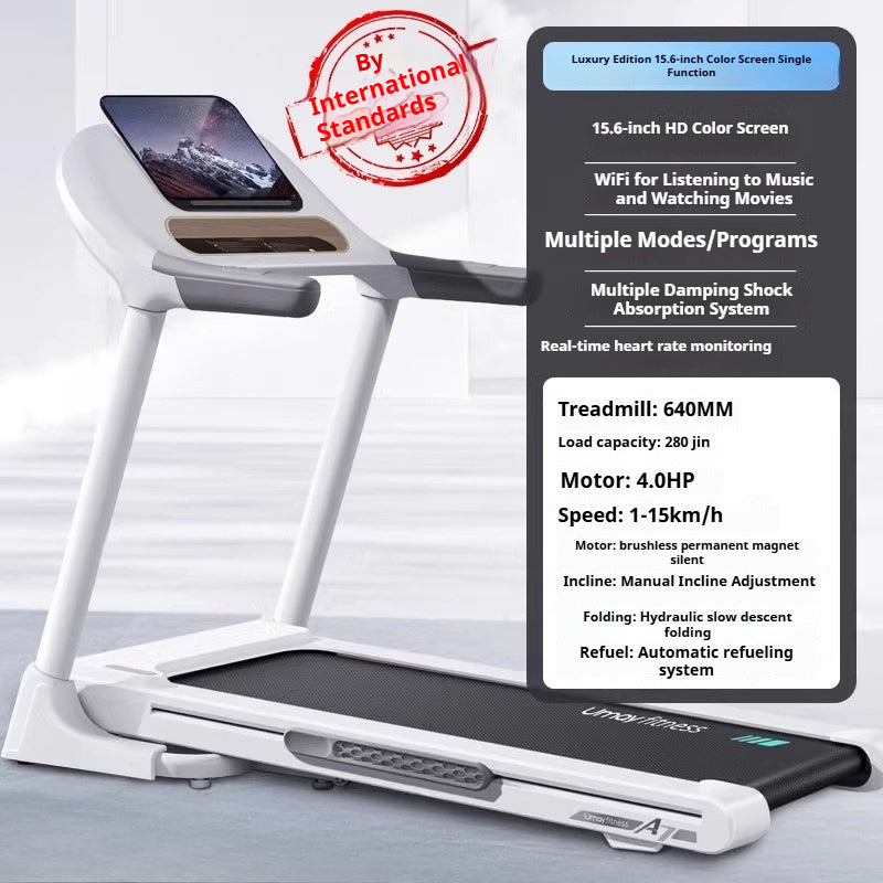 Compact Silent Foldable Treadmill with Incline for Home & Gym Use