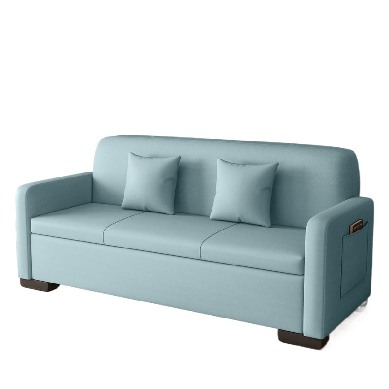 Cream-Style Tech Fabric Storage Sofa Bed with Easy-Clean Cover for Small Spaces