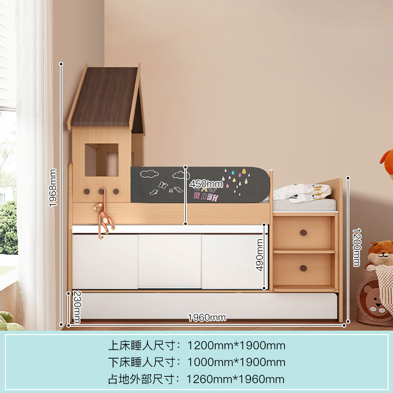 Elegant Kids' Bedroom Set with Pull-Out Desk and Storage Cabinet