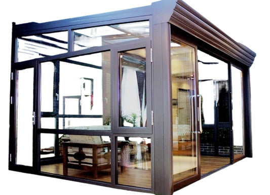 Aluminum Glass Sunroom with Insulated Doors & Windows for Balcony, Courtyard, and Terrace