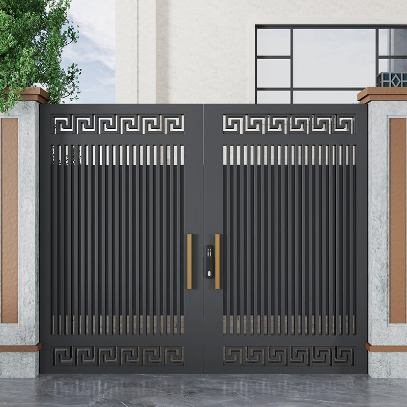 Wrought Iron & Aluminum Courtyard Gate – Modern Swing Gate for Villas and Garden Entrances