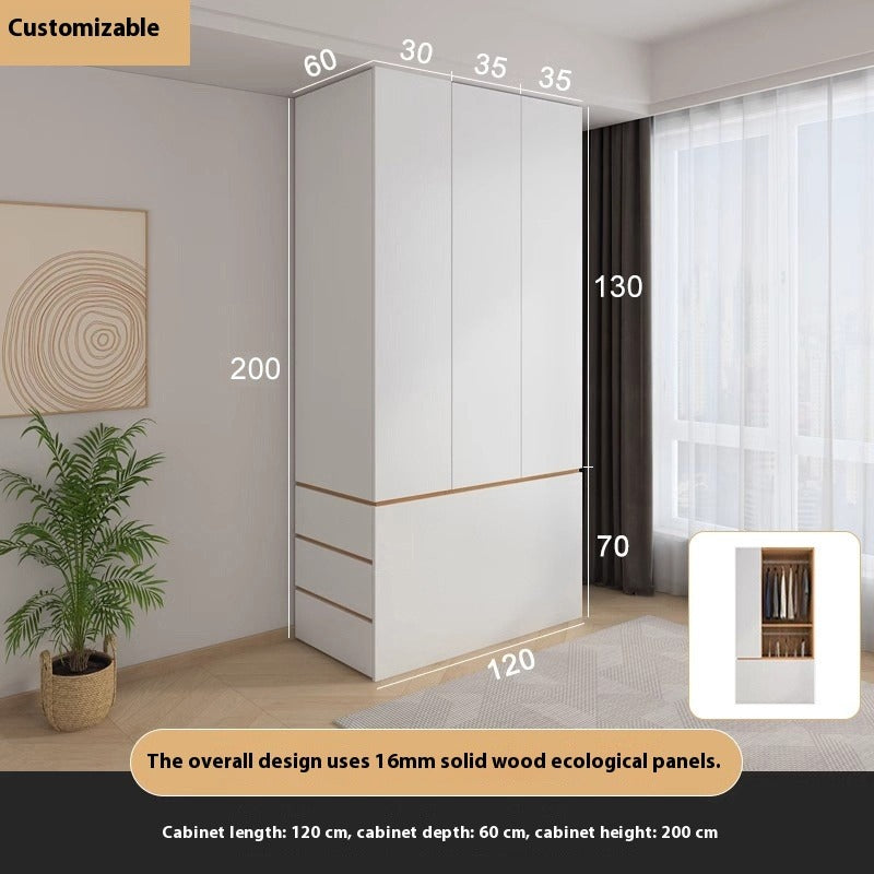 Solid Wood End-of-Bed Cabinet – Narrow Storage Unit with Drawers for Kids & Small Bedrooms