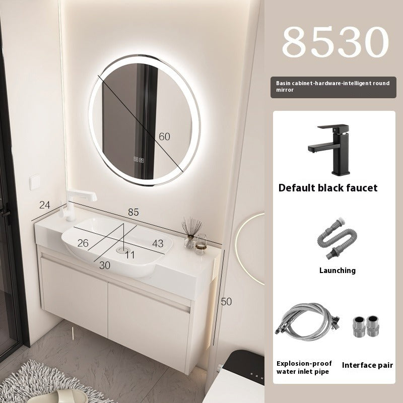 Ultra-Slim Space Aluminum Bathroom Vanity – 24cm Narrow Basin Cabinet Set for Small Bathrooms