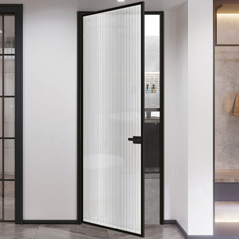 Aluminum Interior Door – Fluted Glass Swing Door for Bathroom & Kitchen