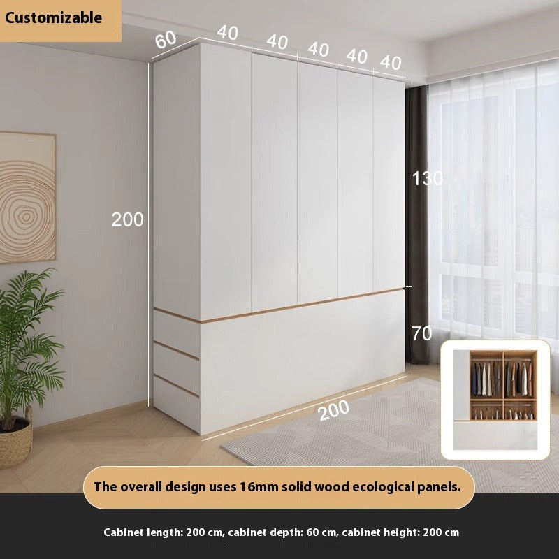 Solid Wood End-of-Bed Cabinet – Narrow Storage Unit with Drawers for Kids & Small Bedrooms