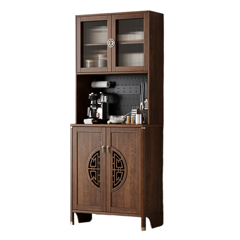 Solid Wood Sideboard – Tall All-in-One Tea & Wine Cabinet for Dining Room or Kitchen