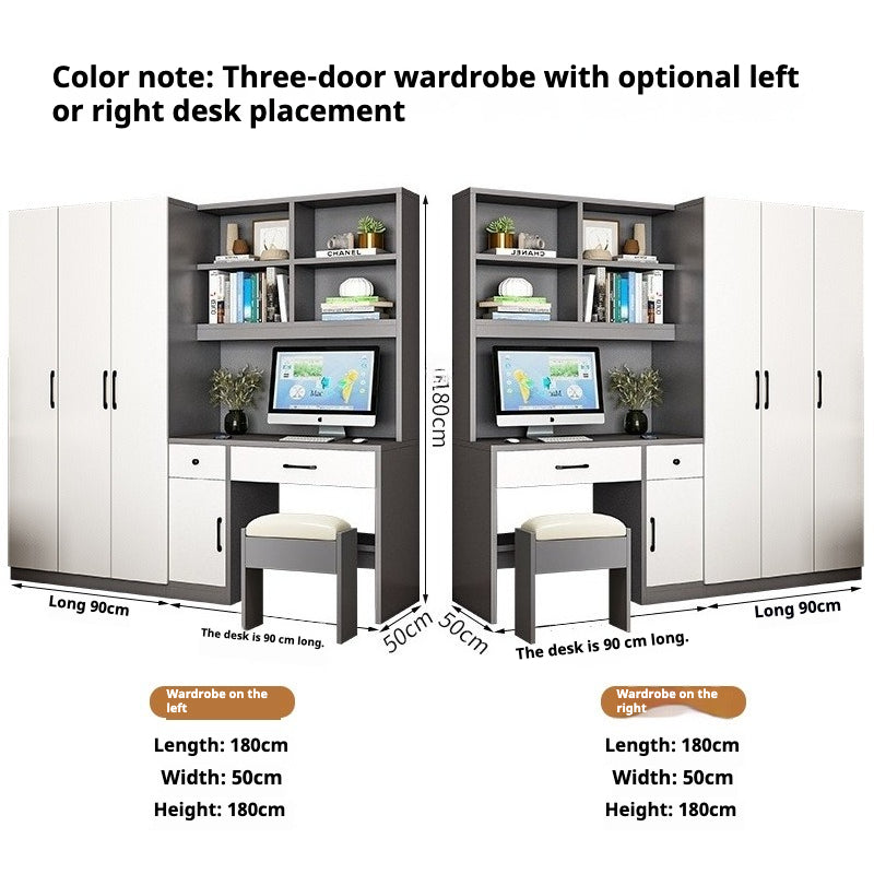 All-in-One Kids’ Desk with Wardrobe – Space-Saving Study Table & Bookshelf Combo for Small Bedrooms