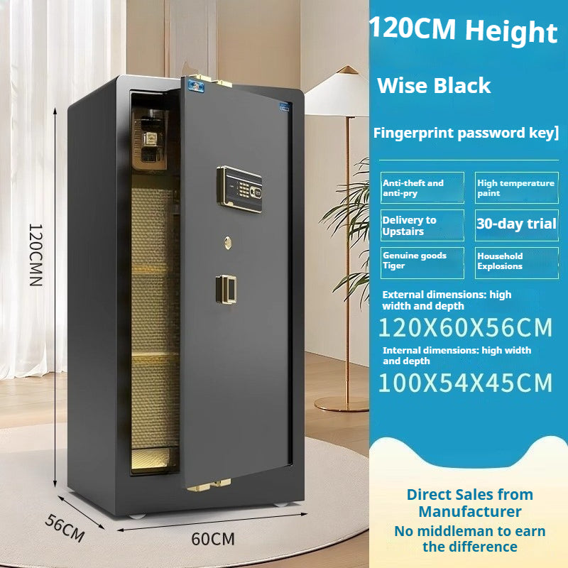 Tiger Hidden Wall Safe - Smart Fingerprint & Key Lock, Full Steel Security Box for Bedroom/Office