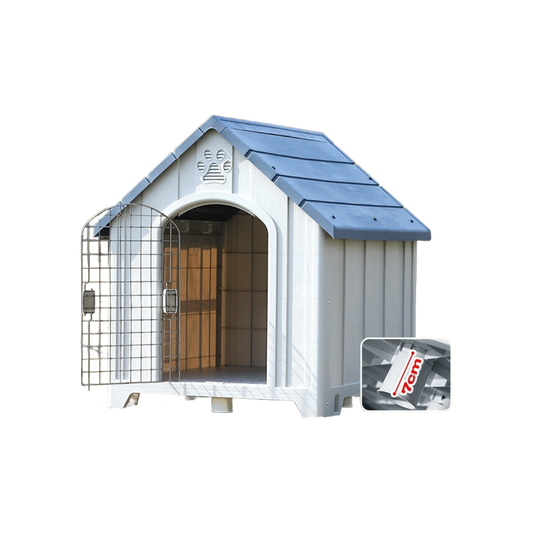 Outdoor Large Dog House – Weatherproof Kennel with Removable Iron Door for All-Season Use