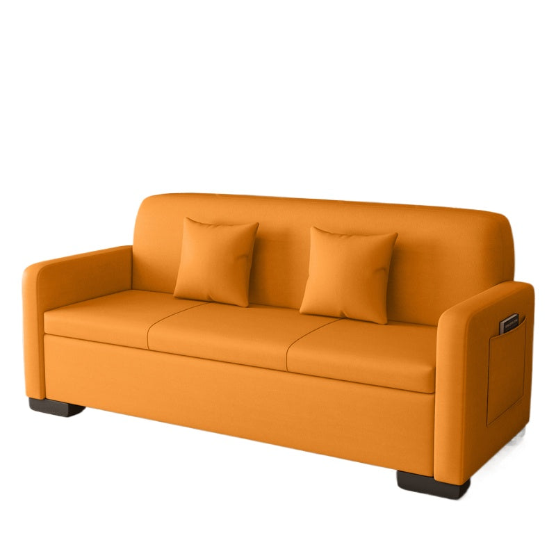Cream-Style Tech Fabric Storage Sofa Bed with Easy-Clean Cover for Small Spaces