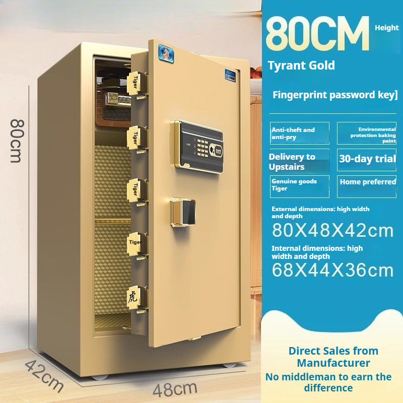 Tiger Hidden Wall Safe - Smart Fingerprint & Key Lock, Full Steel Security Box for Bedroom/Office