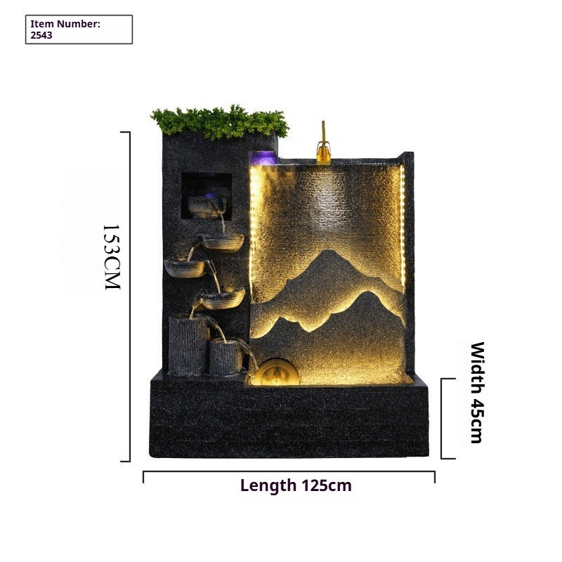 Rockery Waterfall Wall Fountain with Screen Feature for Villa Garden, Courtyard & Office Landscape Decor